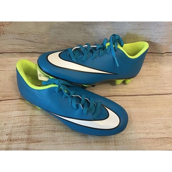 NIKE Mercurial Victory V FG Blue Lagoon White Black Soccer Cleats Women’s Size 6 - Picture 1 of 10